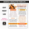 school pto pta NOVEMBER newsletter template